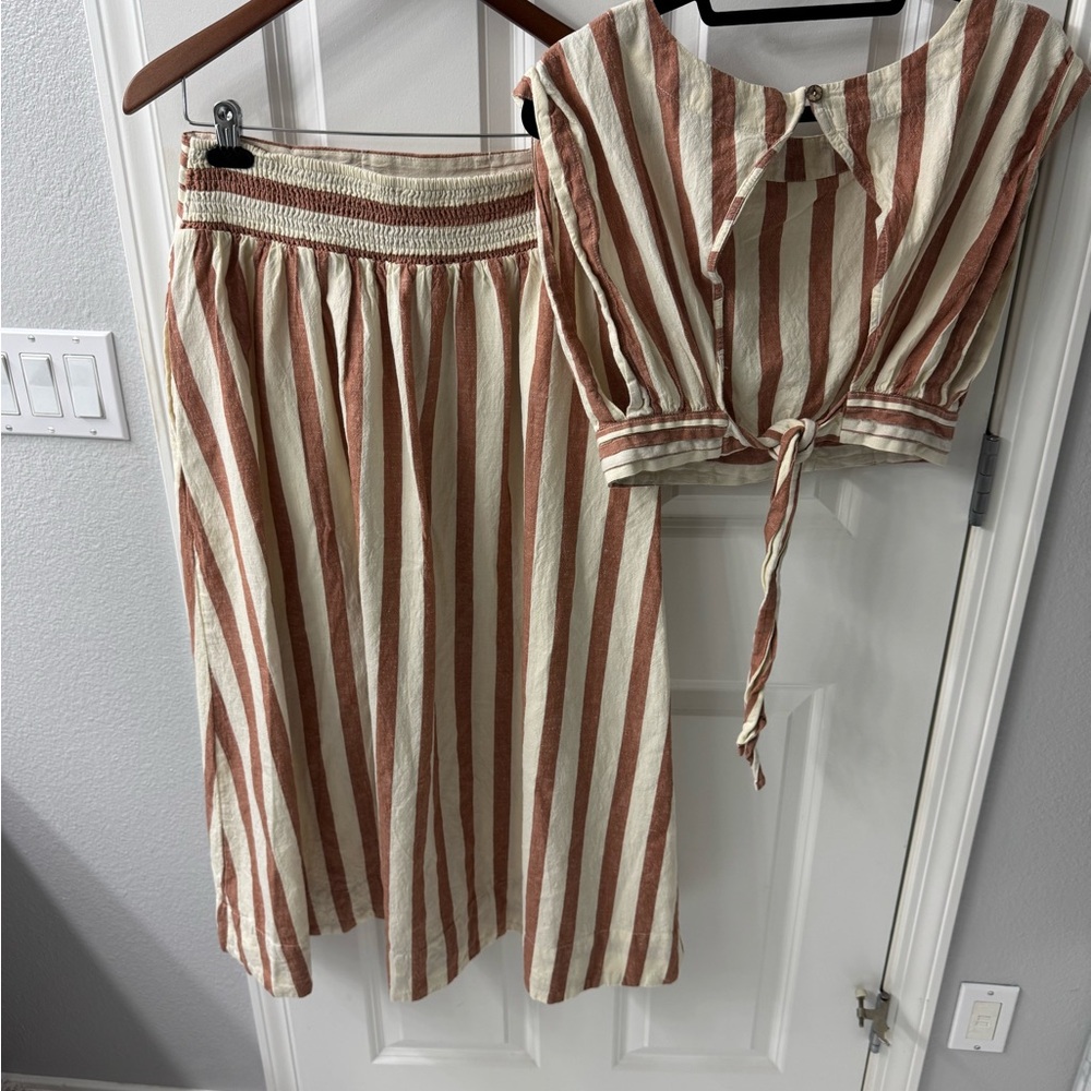 FP Movement by Free People Striped Tan and Cream Skirt Set - Picture 3 of 5